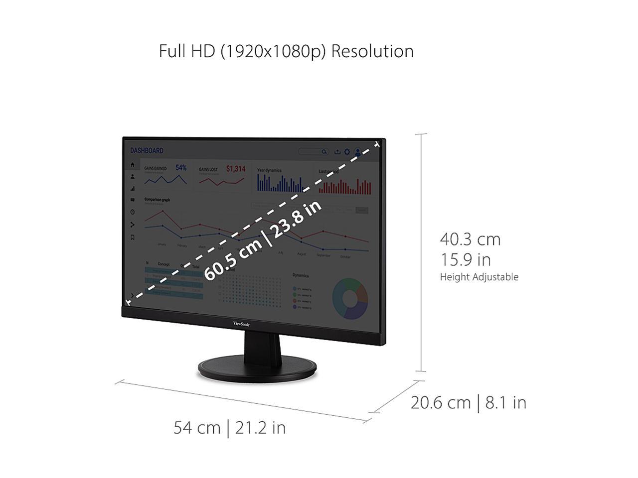 ViewSonic MNTR VIEW 24" 75HZ MVA VA2447-MH R