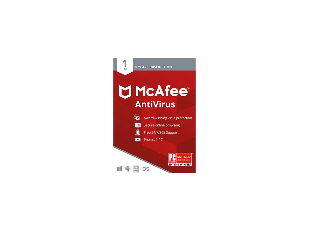 McAfee MCAFEE ANTIVIRUS 1 PC RT