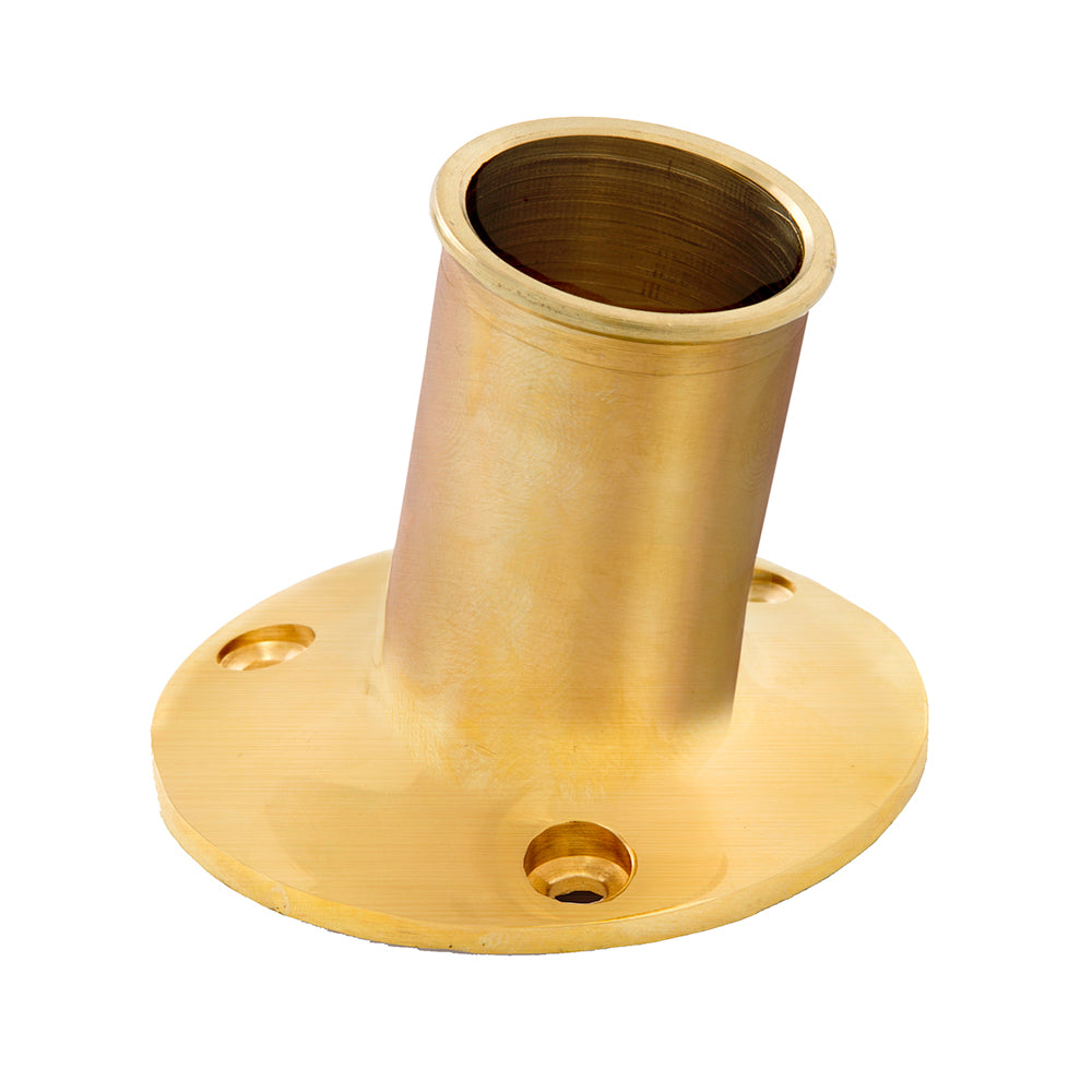 Whitecap Top-Mounted Flag Pole Socket Polished Brass - 1" ID [S-5002B]