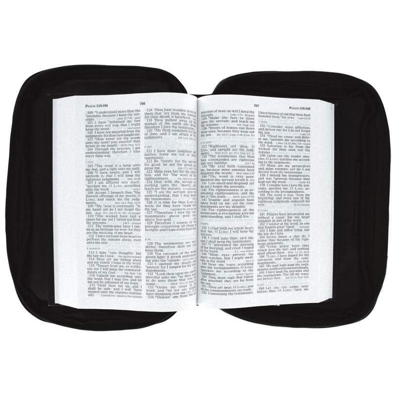 Embassy Italian Stone Design Black Genuine Leather Bible Cover