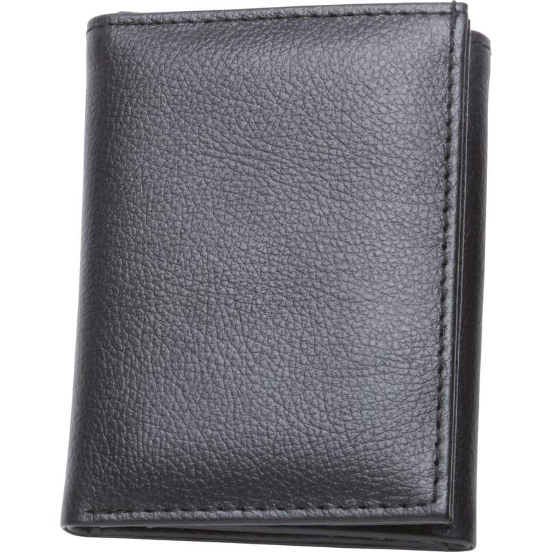 Embassy Men's Solid Genuine Buffalo Leather Tri-Fold Wallet