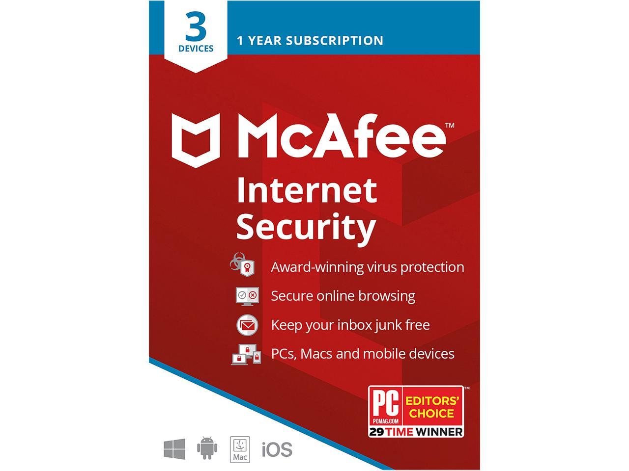 McAfee MCAFEE INTERNET SEC 2020 3DV/1Y R