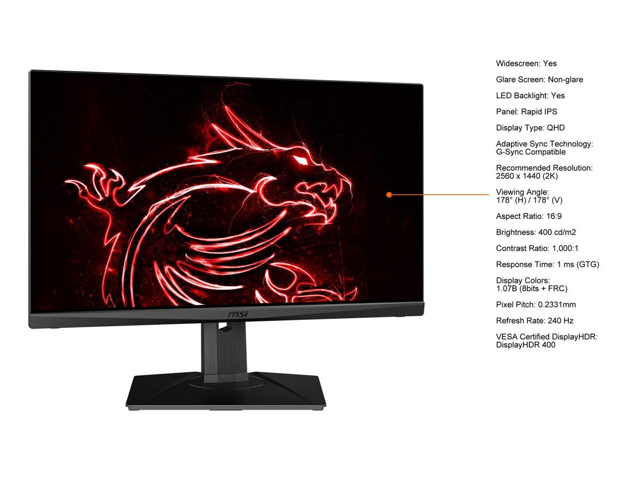 MSI MNTR MSI 27" 2K 240HZ IPS MAG274QRX