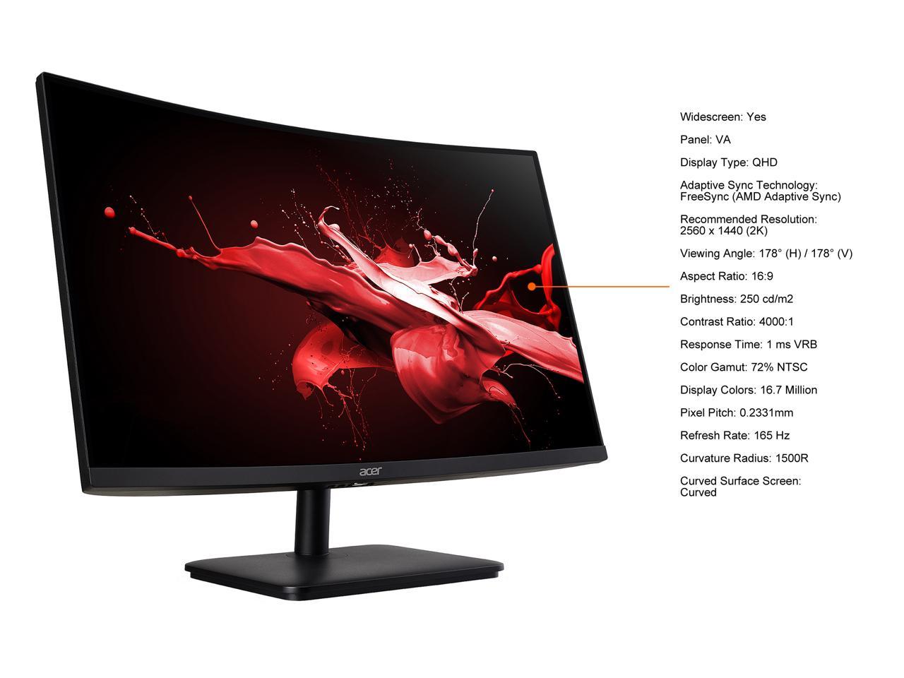 Acer America MNTR ACER 27" QHD 165HZ ED270U R