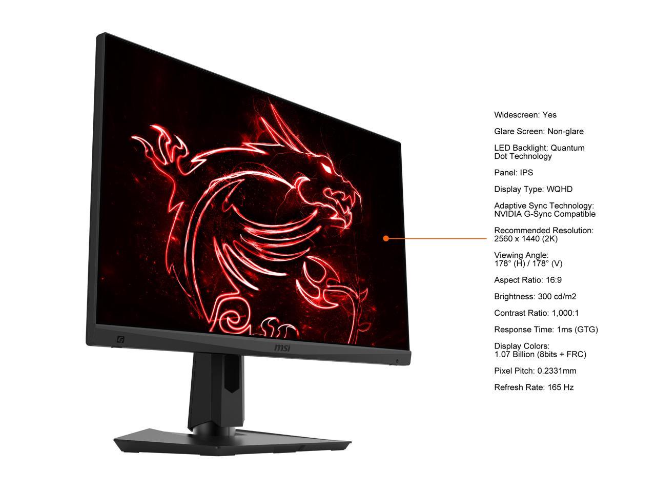 MSI MNTR MSI 27" 2K 165HZ MAG274QRF-QD